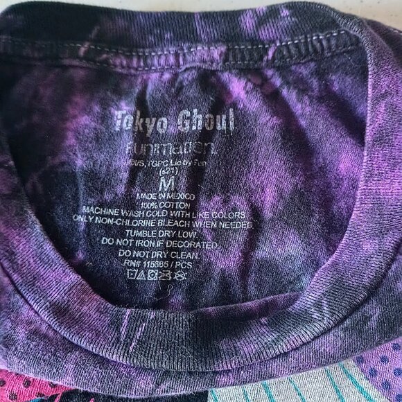 Tokyo Ghoul Tie-Dye Kaneki Ken Graphic Tee – Purple/Teal – Size M - Picture 10 of 10